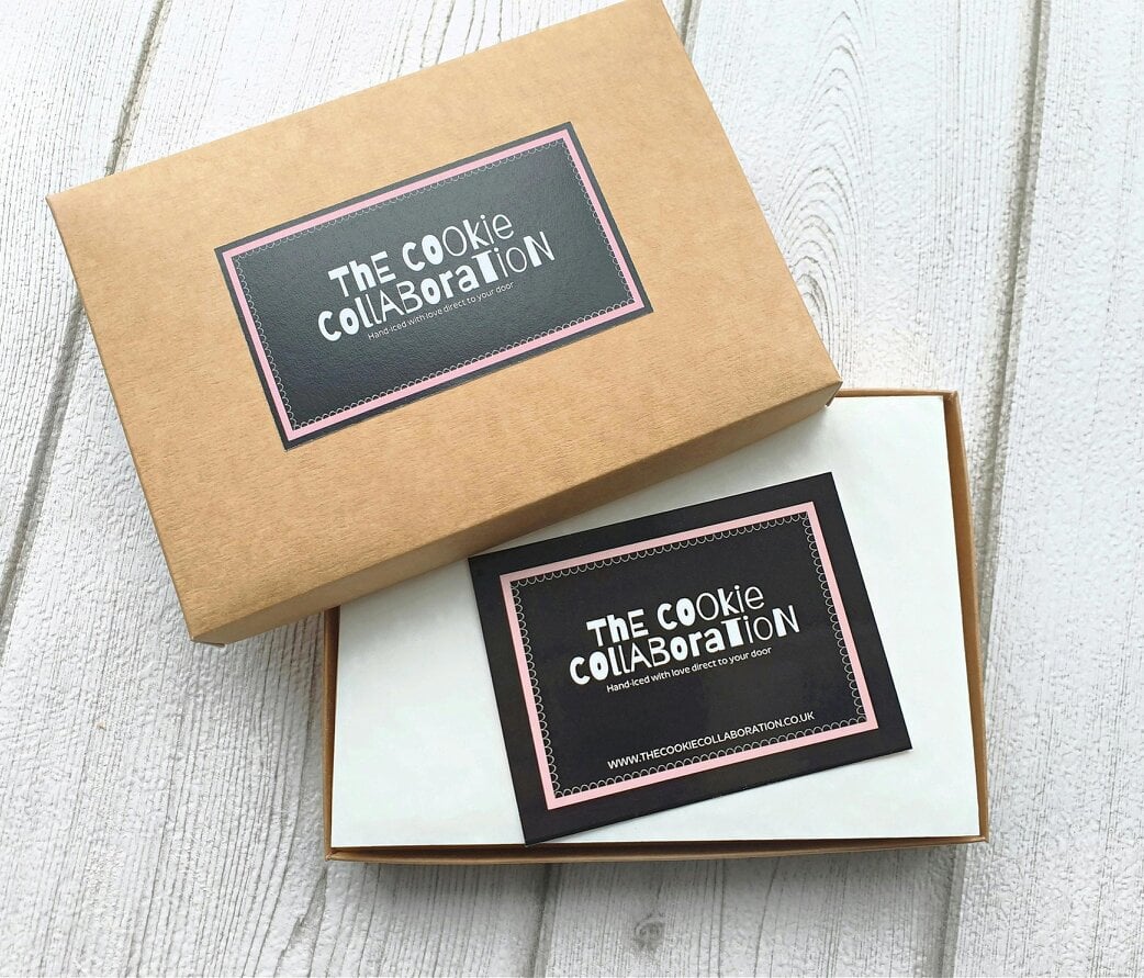 The Cookie Collaboration Hand-iced 'Pink n' Mint' Birthday Cookie LETTERBOX GIFT