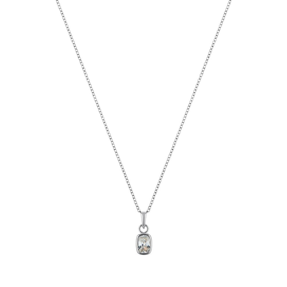 LaBante London Ethically & Sustainably Made Moissanite Oval Enigma Sterling Silver Necklace
