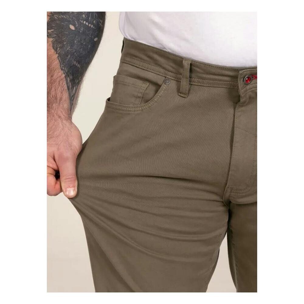 Duke Mens Kelvin D555 Stretch Tapered Chinos - Khaki Brown