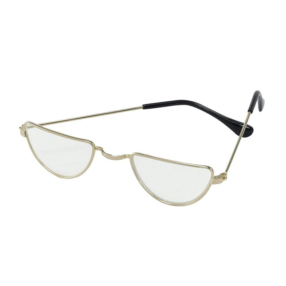 Bristol Novelty Unisex Half Moon Glasses - Gold