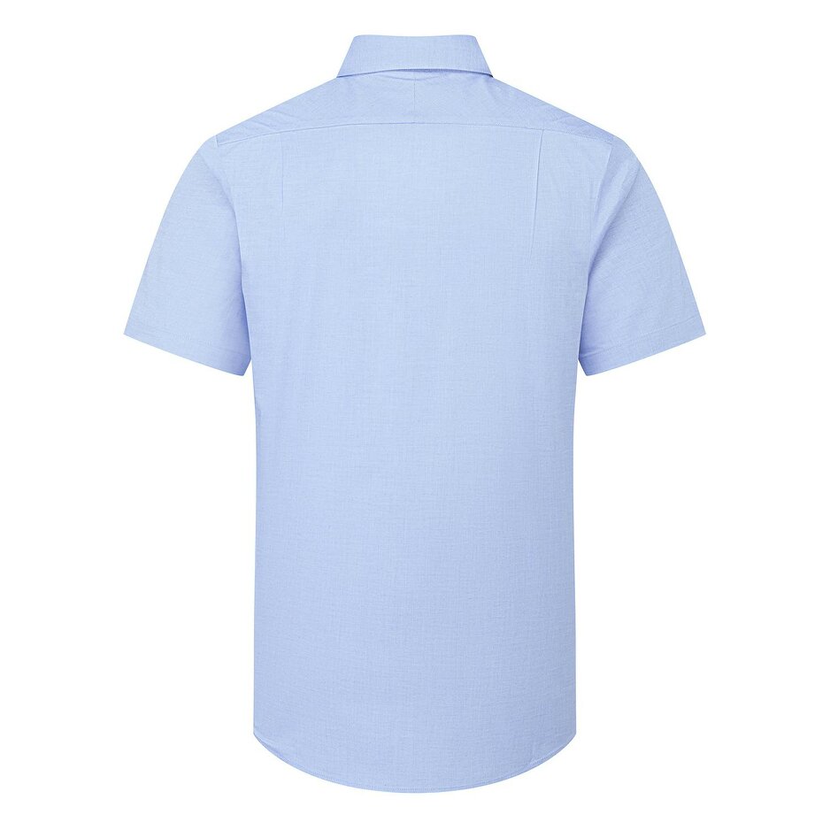 Premier Mens Supreme Oxford Short-Sleeved Formal Shirt - Oxford Blue