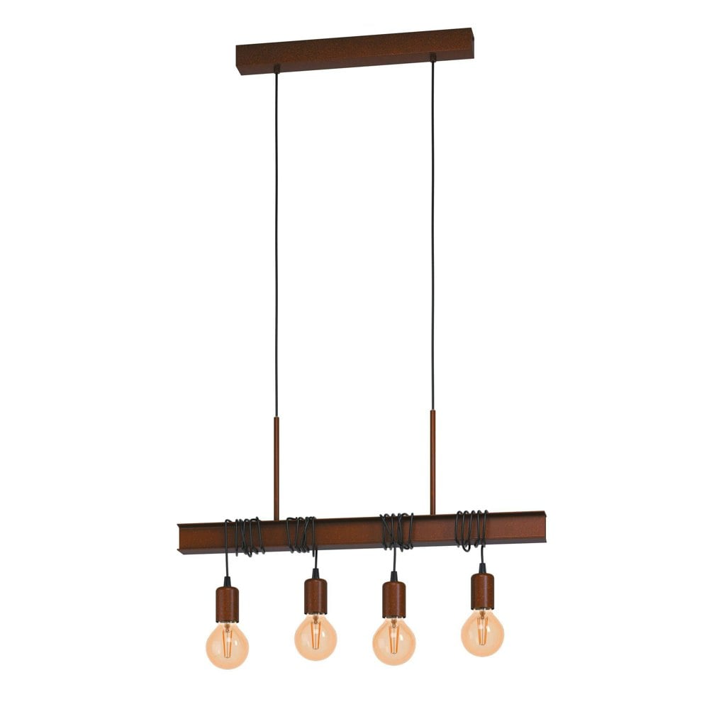 EGLO 4 Set Pendant E27 Antique Brown TOWNSHEND 4