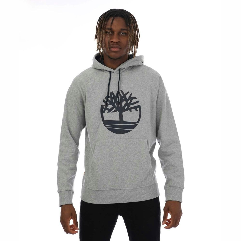 Timberland Mens Kennebec River Tree Logo Hoodie - Grey Heather