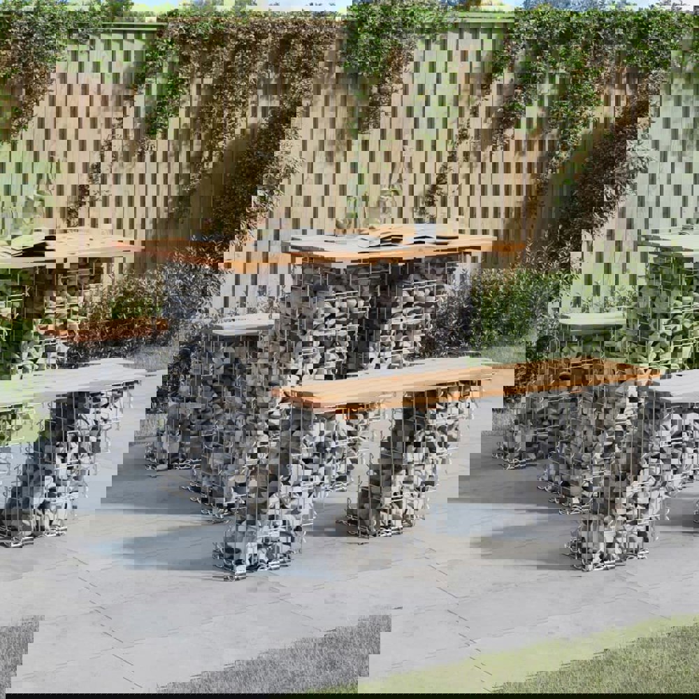 Berkfield Garden Bench Gabion Design 100x70x72 cm Solid Wood Pine