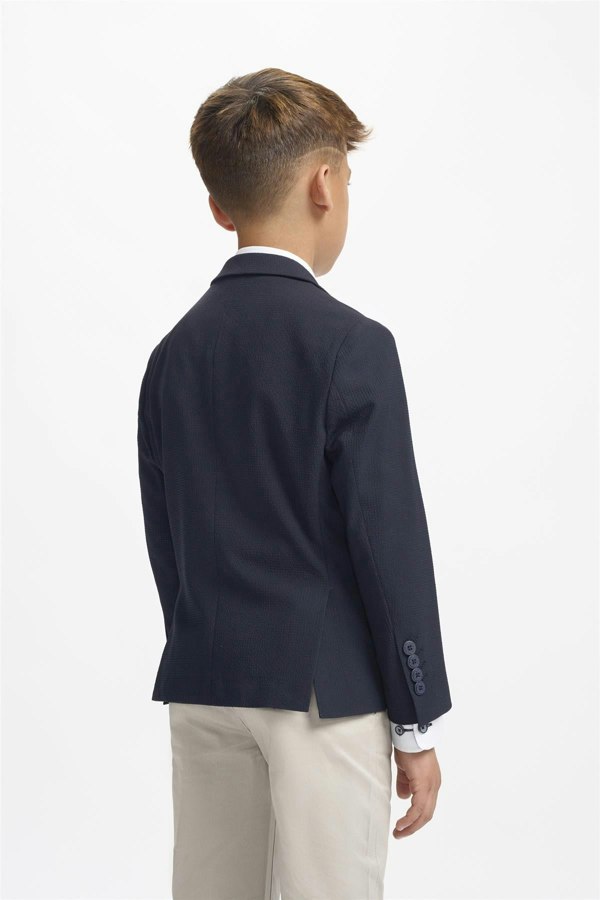 Boys Siren Navy Blazer Back