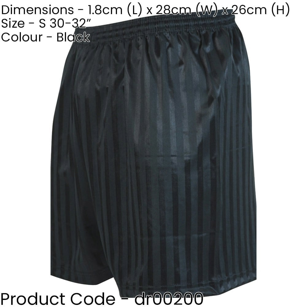S - BLACK Adult Sports Continental Stripe Training Shorts Bottoms - Football