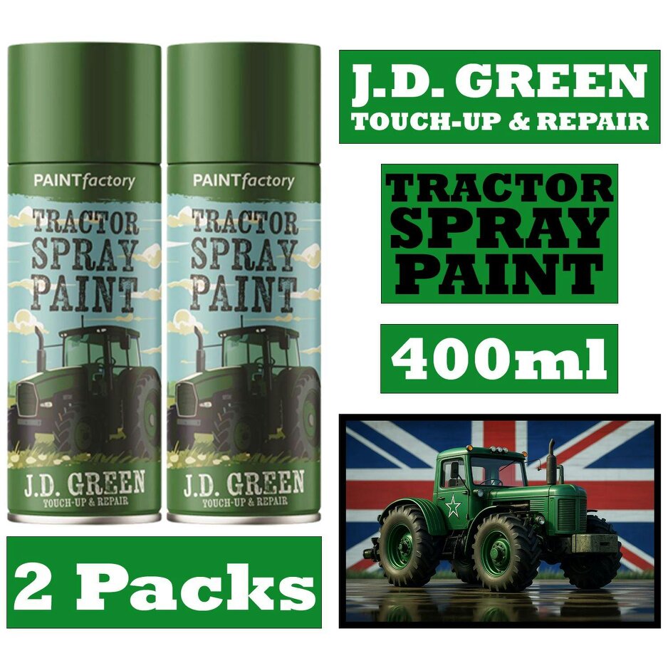 Paint Factory 2X - Tractor Spray Paint John Deere Green 400ml