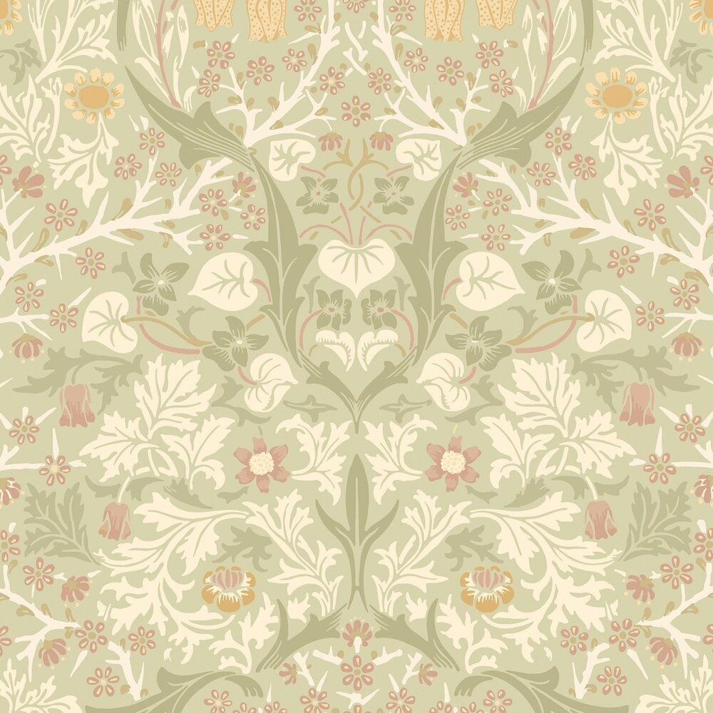 Hoopla Walls Blackthorn Damask - Olive & Clay 10m Wallpaper