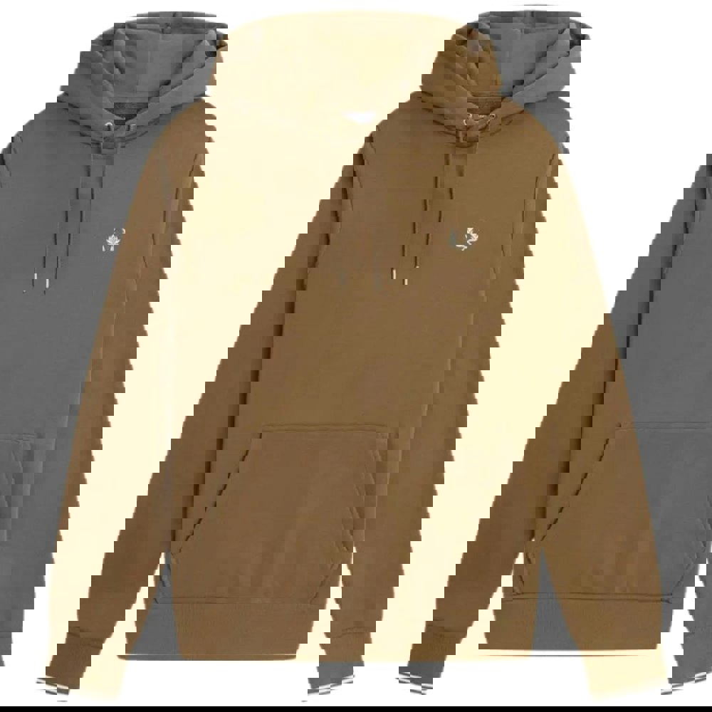 Fred Perry Twin Tipped Sleeve Brown Hoodie XS