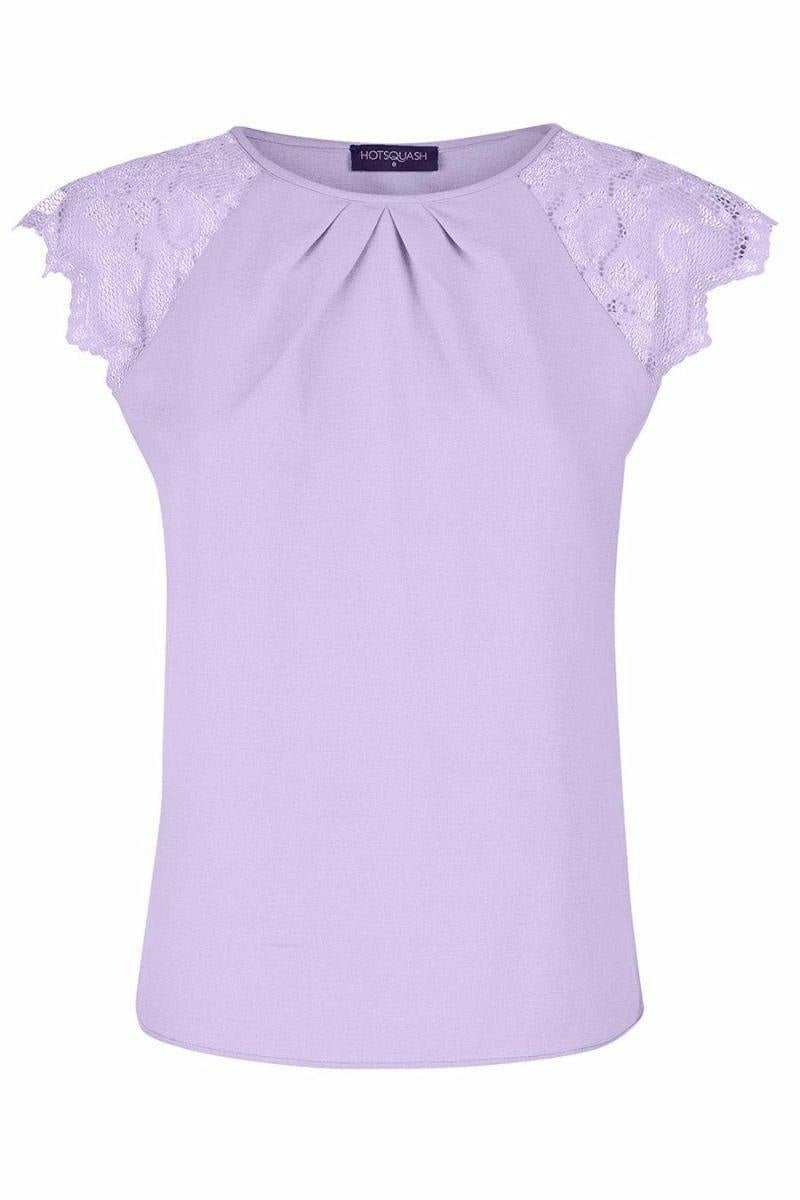 HotSquash Lace Sleeved Crepe Top
