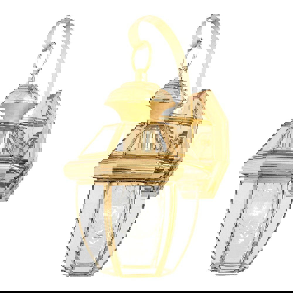 Outdoor IP44 Wall Light Highly Polished Brass LED E27 150W d02314 Loops