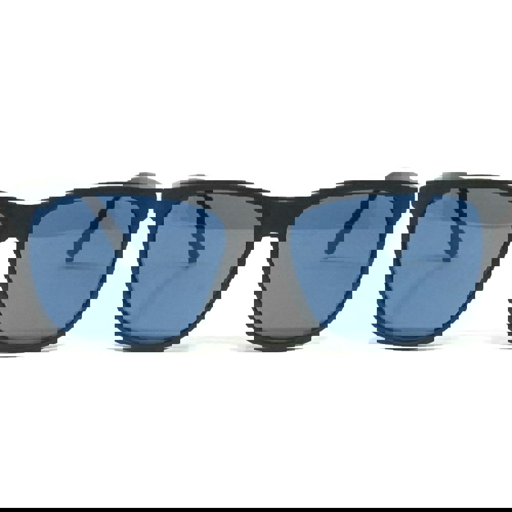 Calvin Klein Solid Blue Lens Matte Black Sunglasses