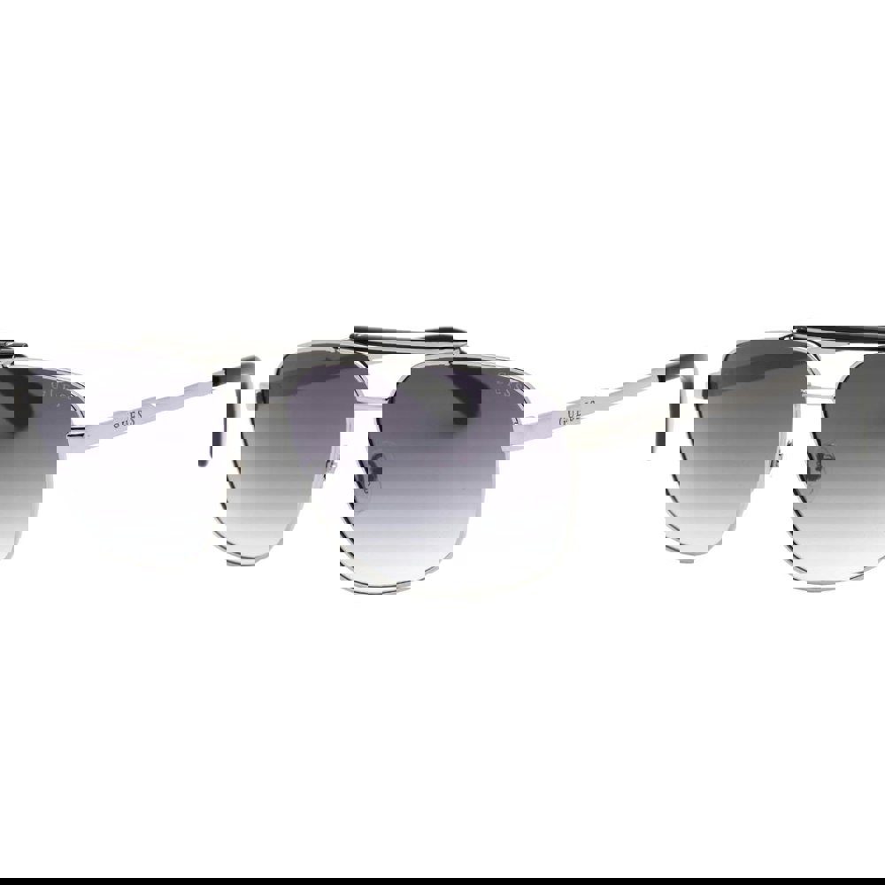 Guess Gradient Smoke Lens Shiny Dark Silver Sunglasses