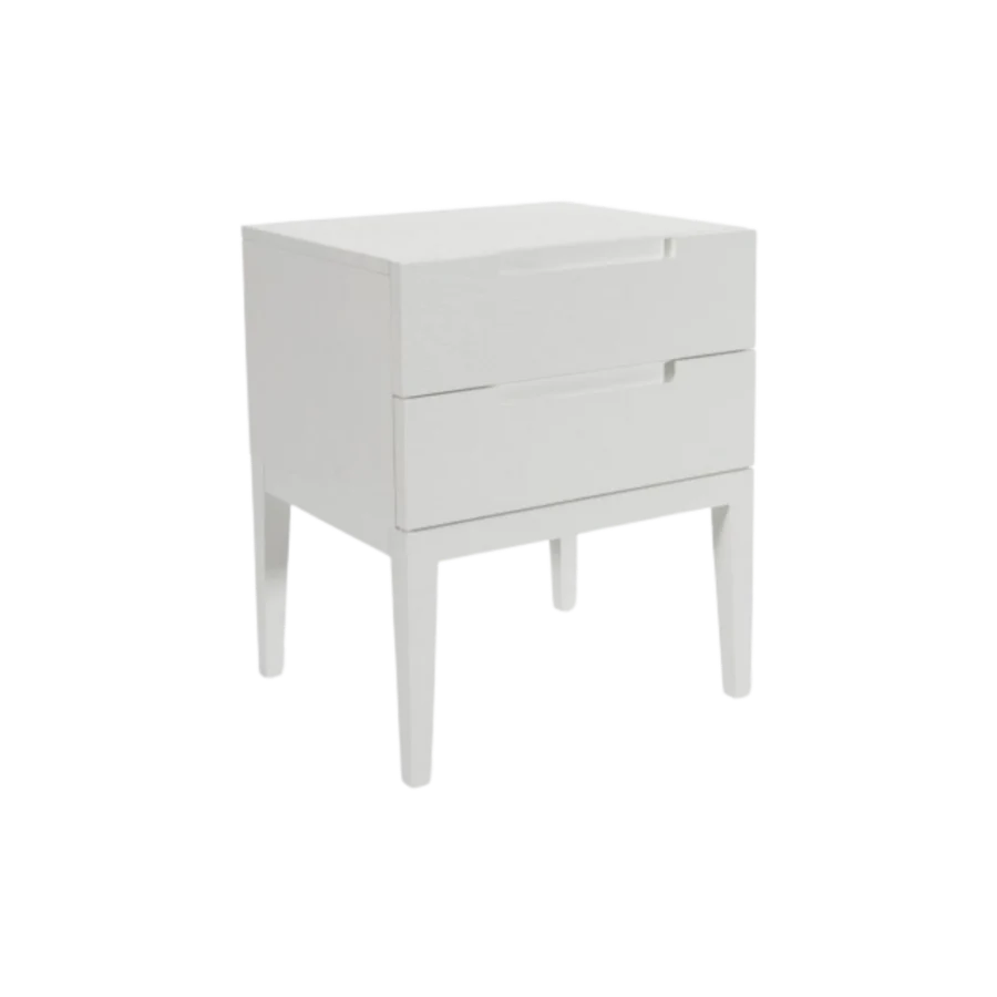 Orchid White Oak Wood 2 Drawer Bedside Table by Twenty10 Designs