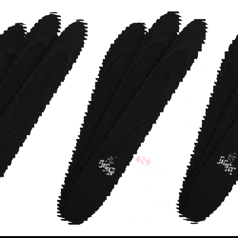 Superga Womens/Ladies No Show Socks (Pack of 3) - Black