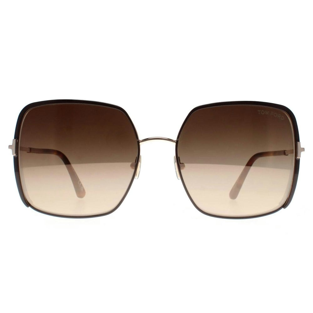 Tom Ford Sunglasses Raphaela FT1006 48F Shiny Dark Brown Brown Gradient