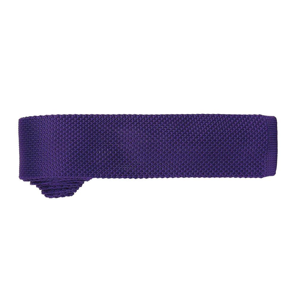 Premier Mens Slim Textured Knit Effect Tie - Purple