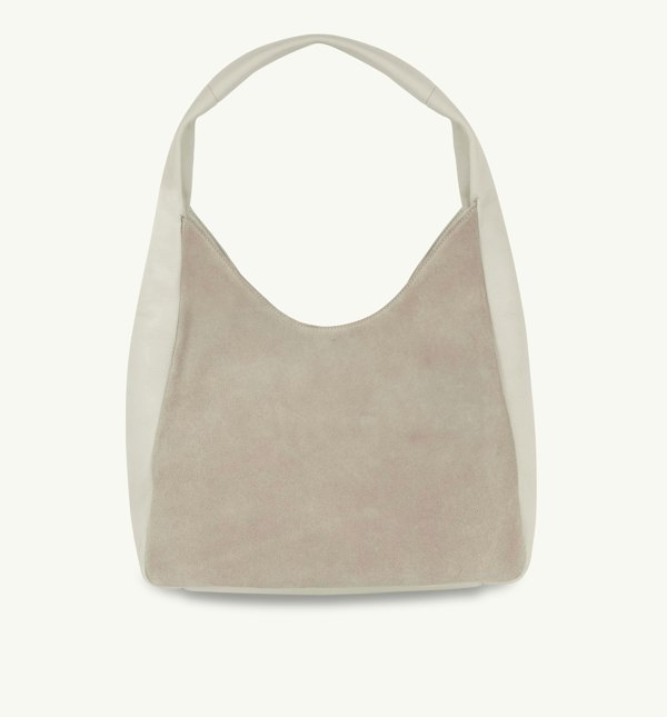 Apatchy London The Henry Leather And Suede Hobo Bag - Stone