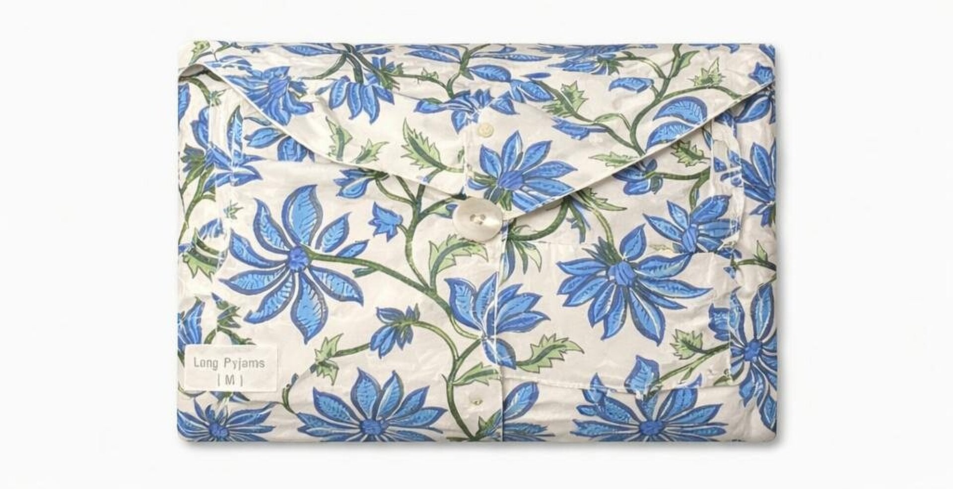Woodblock Blue Floral Pyjama Set (long)