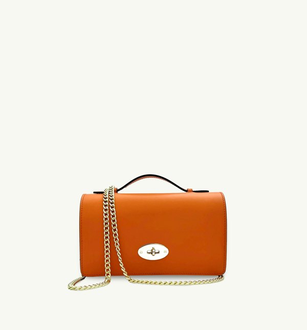 Apatchy London The Amelia Orange Leather Bag