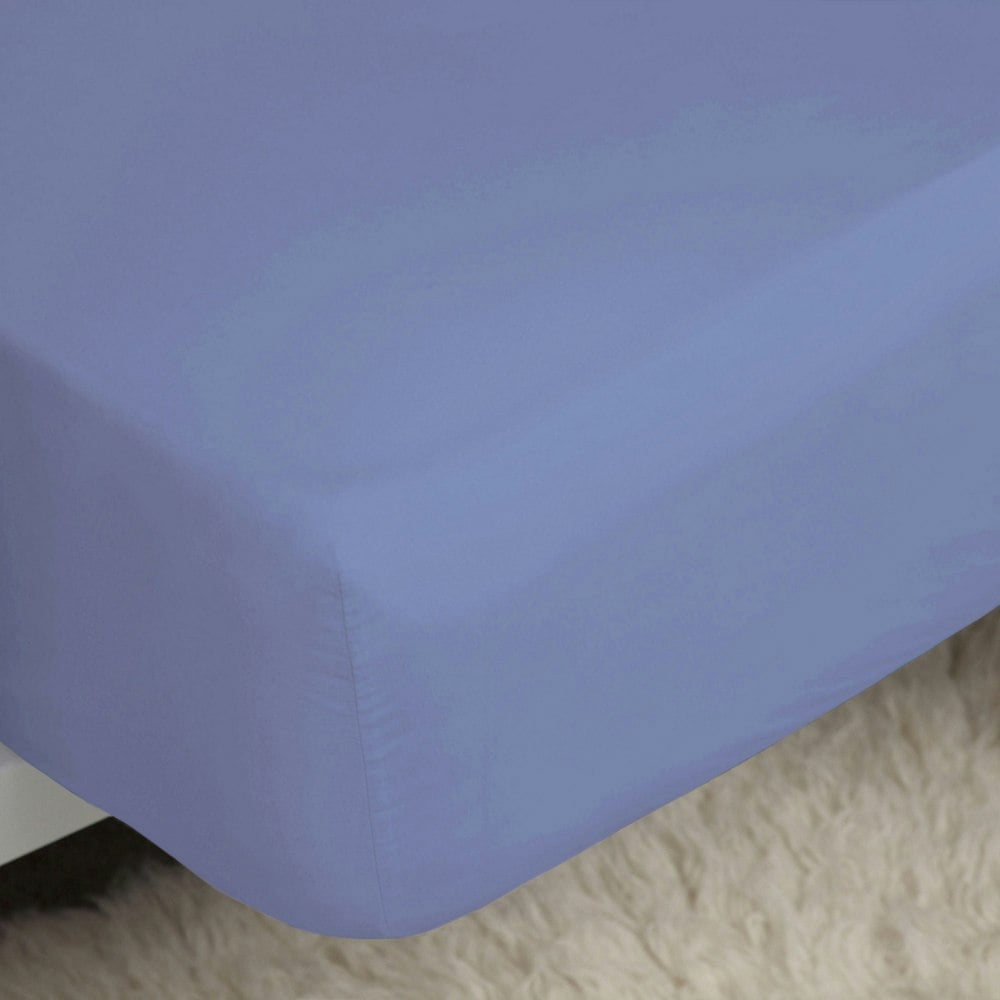 Belledorm Easycare Percale Fitted Sheet - Sky Blue