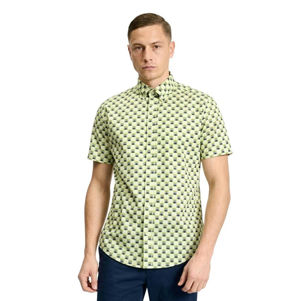 Ben Sherman Mens Retro Geo Print Shirt - Sage
