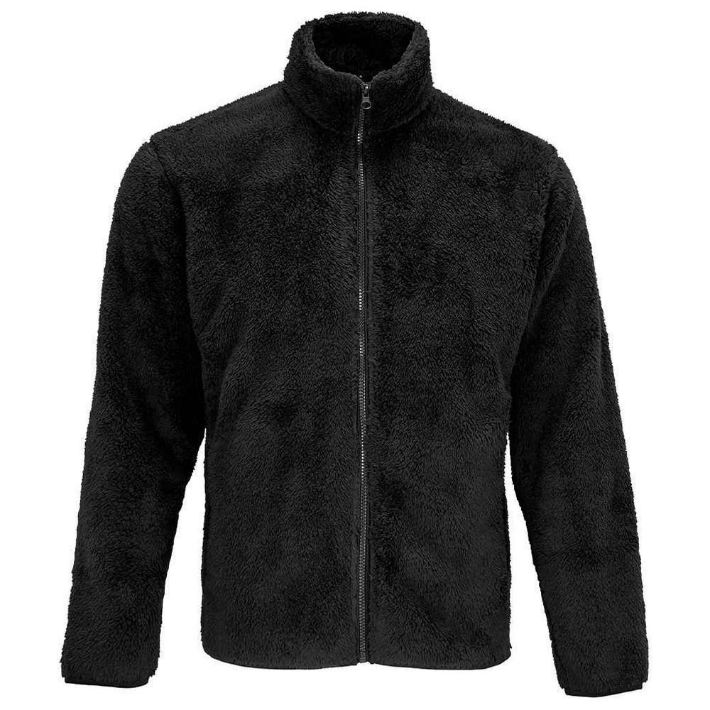 SOLS Unisex Adult Finch Fluffy Jacket - Black - Black - 70% Recycled Polyester/30% Polyester