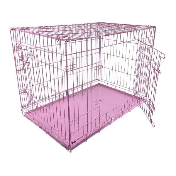 Metal dog crate with metal tray best sale