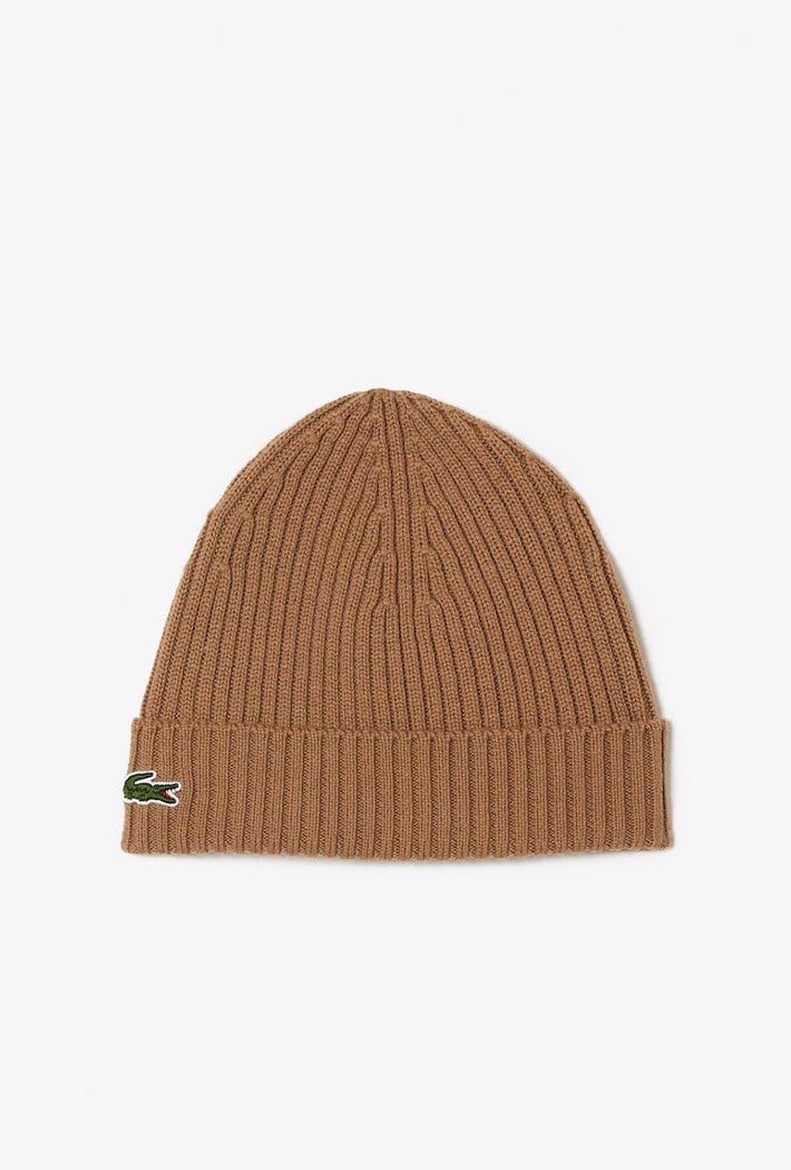 Lacoste Men's Rib Knit Brushed Wool Beanie