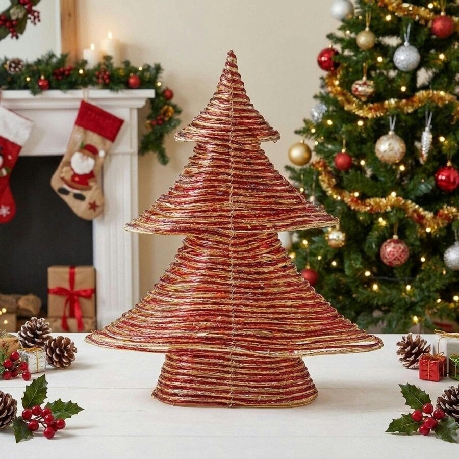 Garden Greatness Red and Gold Braid Christmas Tree Light