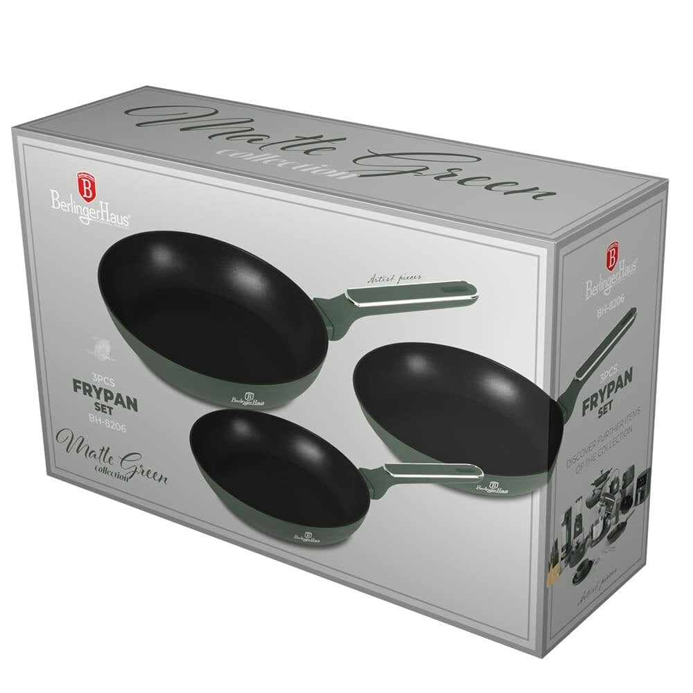 Berlinger Haus 3 pcs frypan set Berlinger Haus BH8206 Matte Green