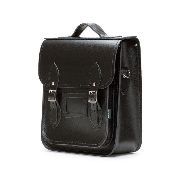 Black Leather City Backpack - Backpack - Zatchels