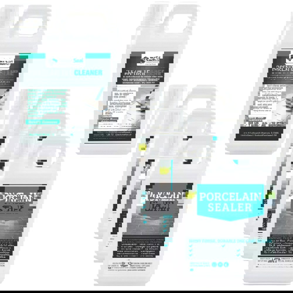 Smartseal Porcelain Tile Sealer & Cleaner, 1 Litre cleaner + 3 Litre sealer