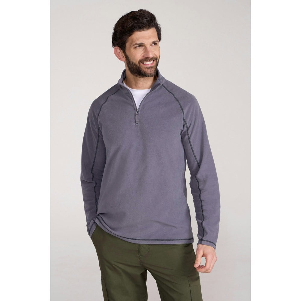 Mountain Warehouse Mens Ashbourne II Half Zip Fleece Top - Charcoal