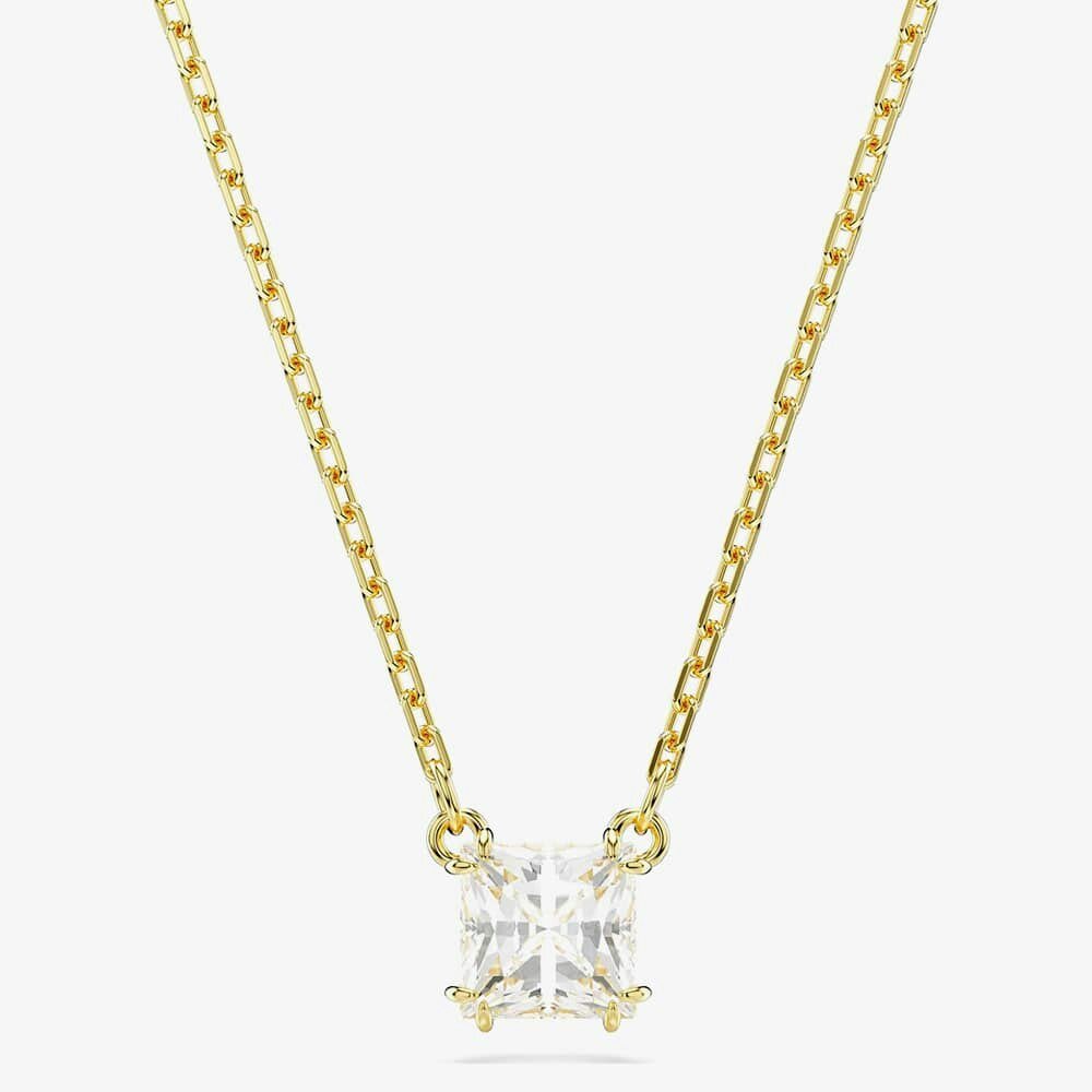 Swarovski Stilla Gold Tone Plated White Square | Rackhams
