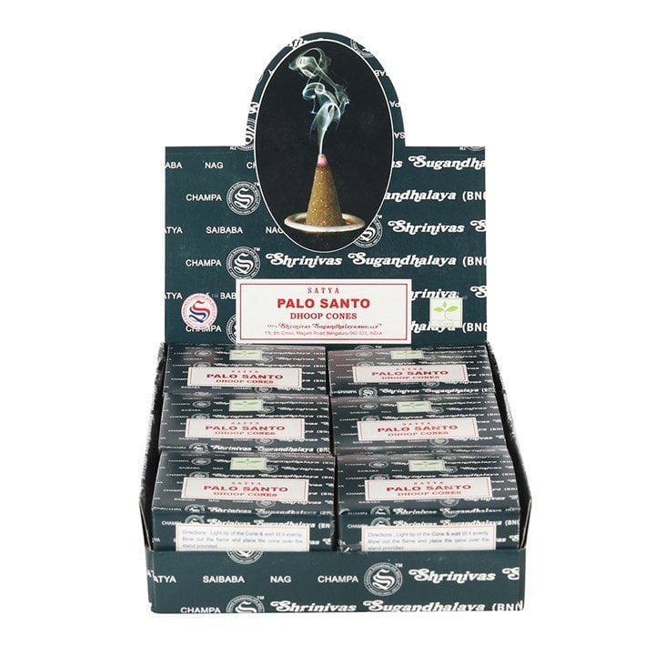 Serano Set of 12 Packets of Palo Santo Dhoop Cones by Satya