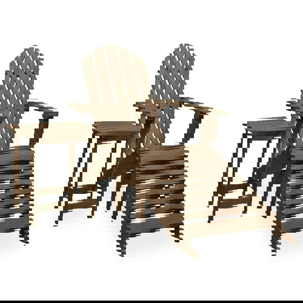 Berkfield Garden Adirondack Chair with Ottoman&Table Solid Fir Wood Brown