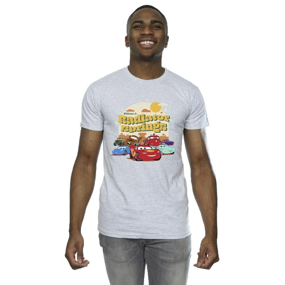 Disney Mens Cars Radiator Springs Group T-Shirt - Sports Grey