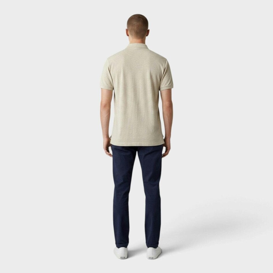 Ralph Lauren Custom Slim Fit Cotton-Linen Polo Shirt Beige