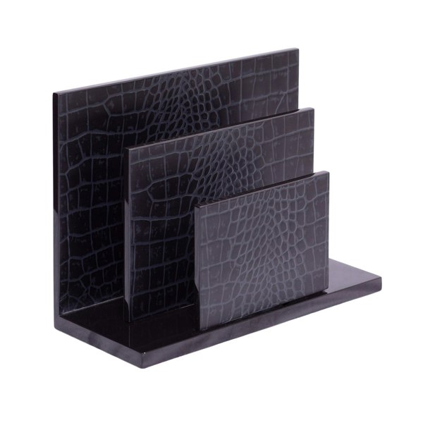 Chelsea Letter Holder - Luxury Croc Noir