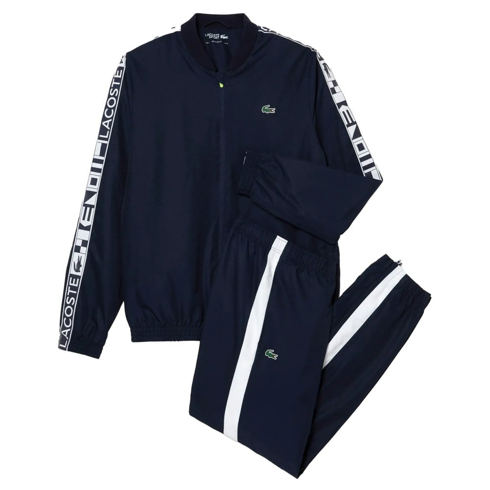 Lacoste Mens Stripe Logo Tennis Sweatsuit - Navy