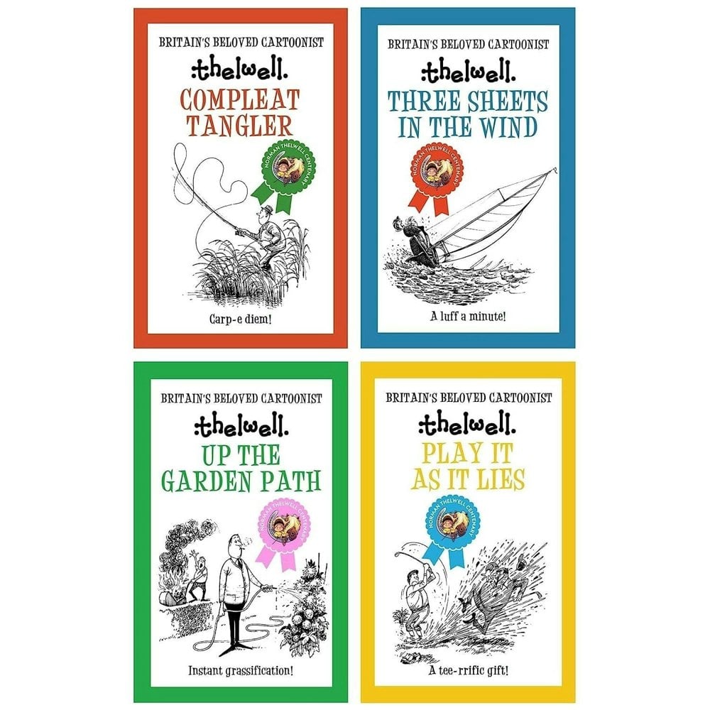 Norman Thelwell 4 Cartoon Book Set Compleat Tangler, Play it as it Lies & more