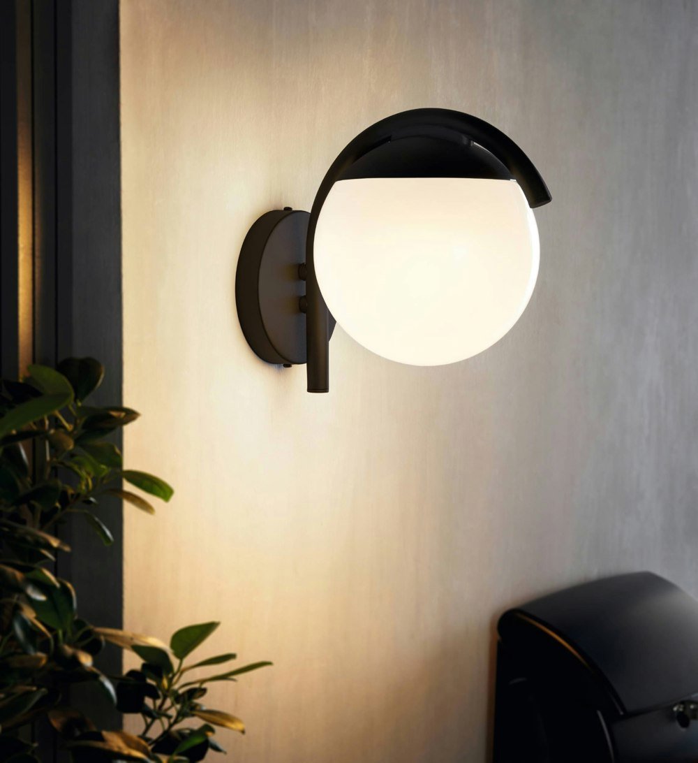 EGLO Prata Vecchia Black And White Exterior Wall Light