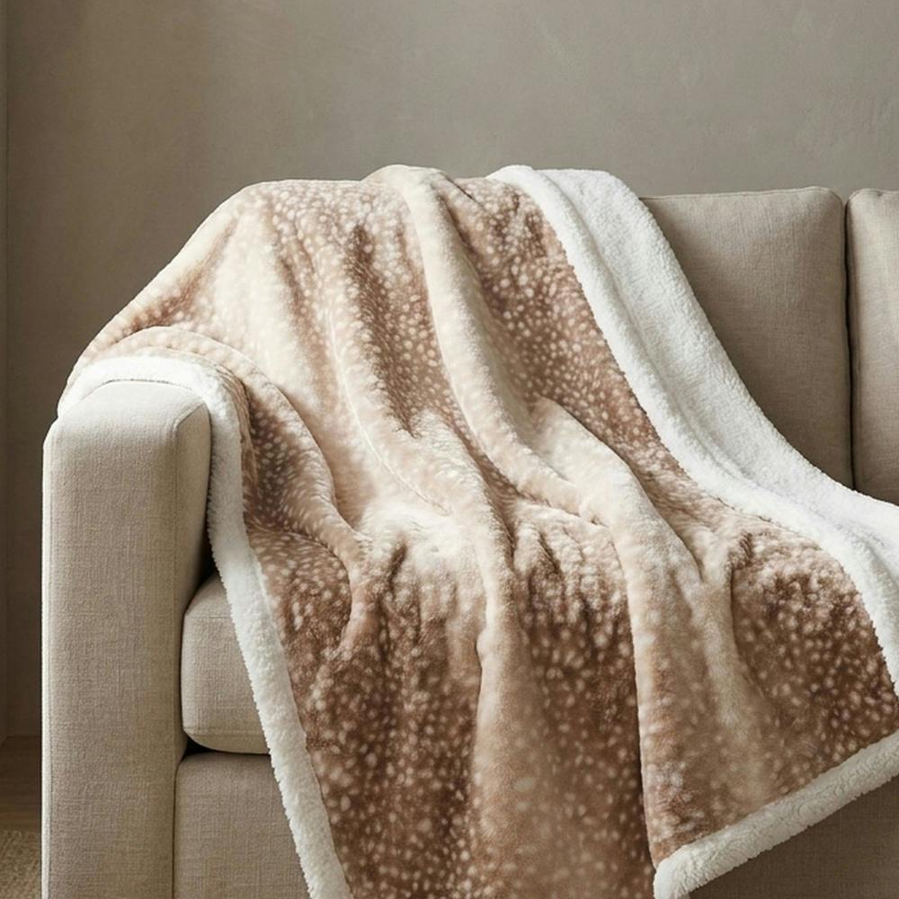 Garden Greatness Super Soft Faux Fur Deer Print Throw