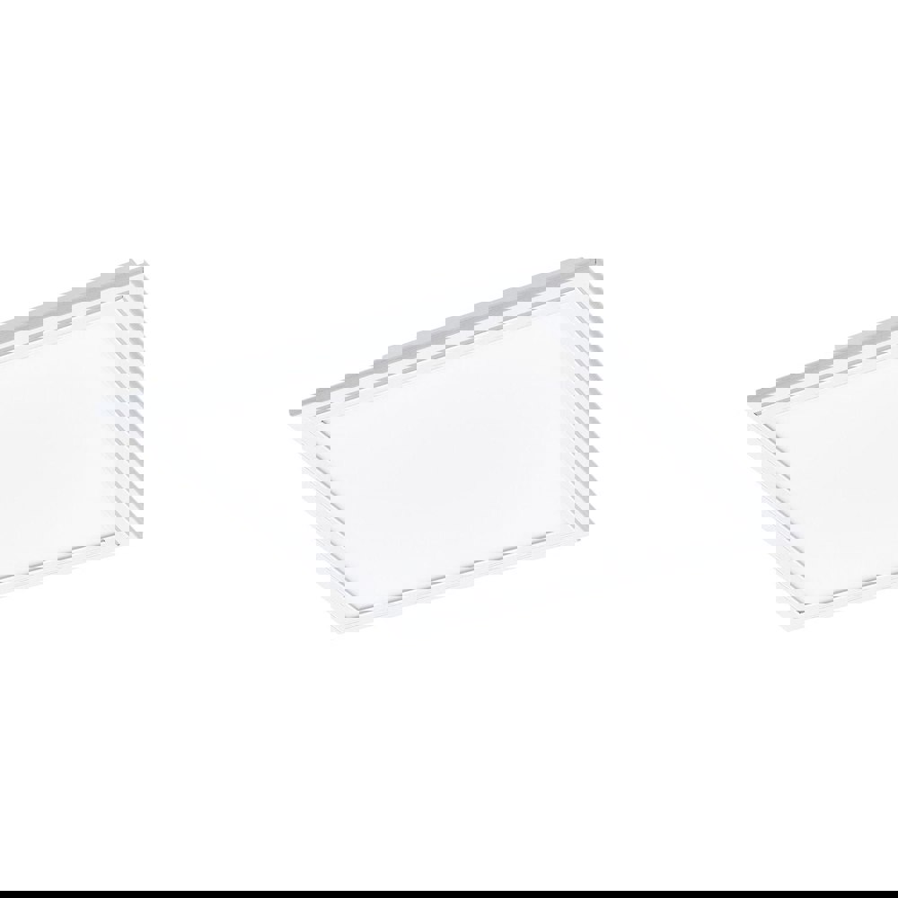 Flush Ceiling Light Colour White Shade Square White Plastic Bulb LED 14W Incl Loops