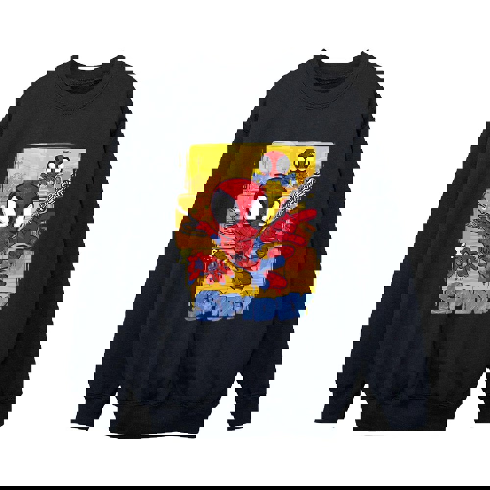 Marvel Boys Spidey And His Amazing Friends Flying Sweatshirt - Black