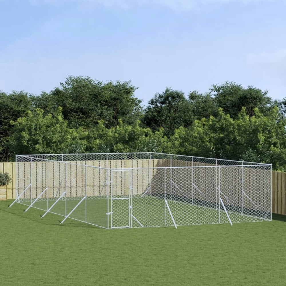Berkfield Outdoor Dog Kennel Silver 6x10x2 m Galvanised Steel