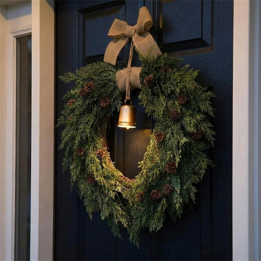 Garden Greatness Pre-Lit Front Door Christmas Wreath