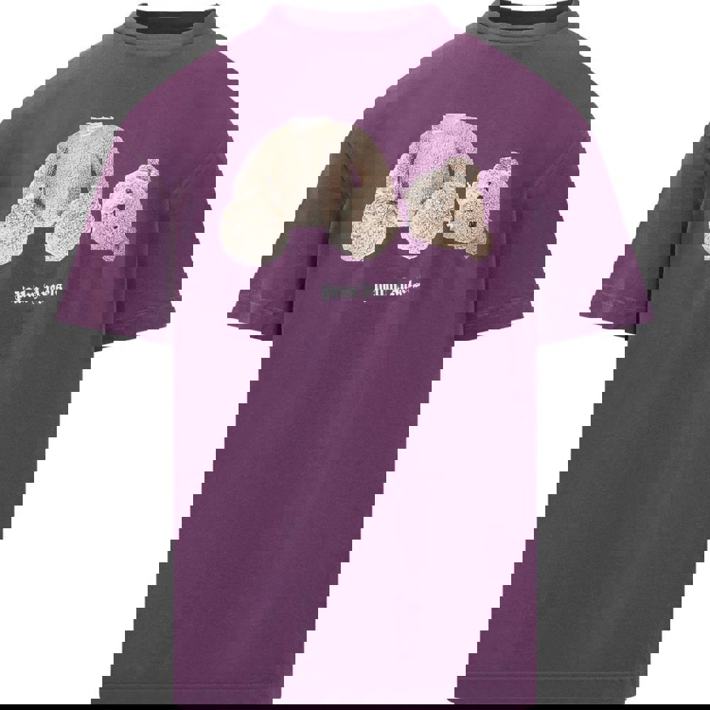 Palm Angels Kill The Bear Logo Purple T-Shirt XS