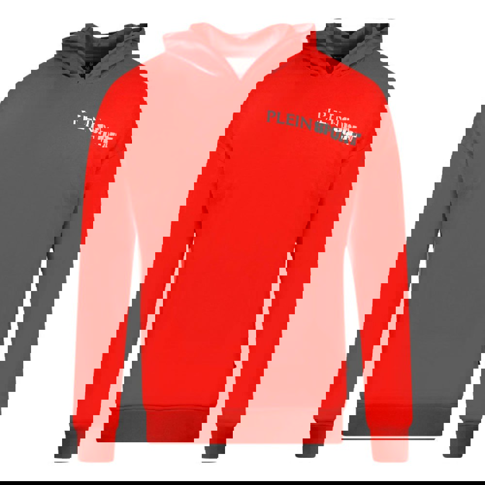 Plein Sport Block Logo On Chest Red Hoodie S